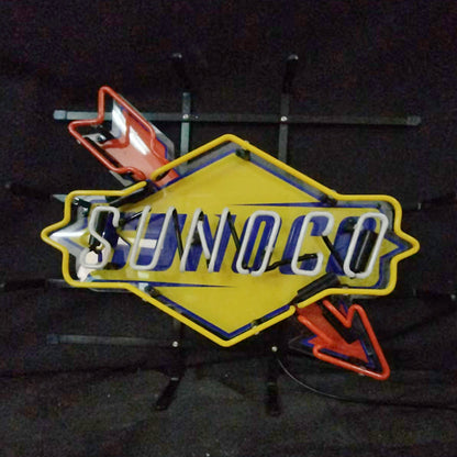 Sunoco Gasoline Company Logo Neon Sign Light